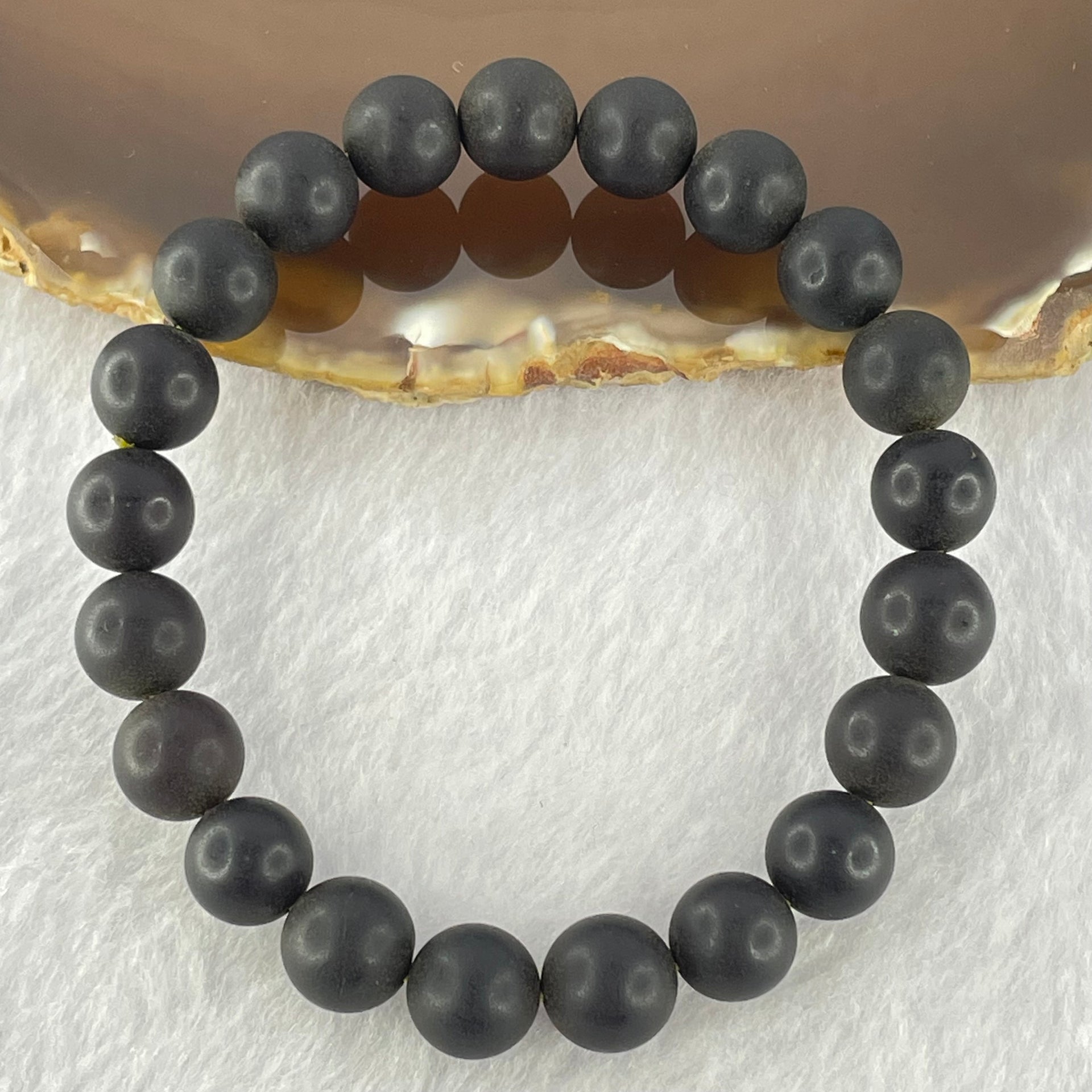 Natural Iron Blood King Amber Beads Bracelet 天然铁血王琥珀手链 9.22g 16.5cm 9.7mm 21 Beads - Huangs Jadeite and Jewelry Pte Ltd