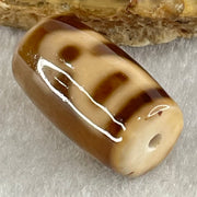 Natural Powerful Tibetan Old Oily Agate Double Cai Shen Dzi Bead Heavenly Master (Tian Zhu) 双财神长天珠 4.84g 19.8 by 11.8mm - Huangs Jadeite and Jewelry Pte Ltd