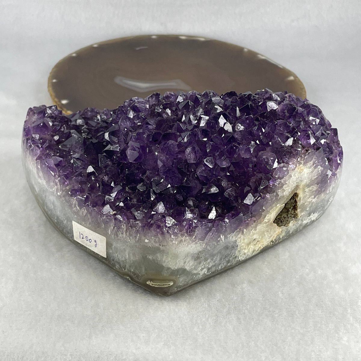 Natural Amethyst Heart Shape Display Specimen | 150.5mm Deep Purple Crystal Cluster (1,192.6g | 150.5x122.5x65.2mm)