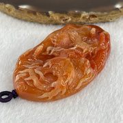 Type A Brownish Red Jadeite Dragon Double Side Pendant 55.34g 66.4 by 39.8 by 12.3mm - Huangs Jadeite and Jewelry Pte Ltd