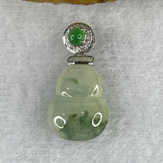 Certified Type A 18k White Gold Icy Green Piao Hua Hulu Jade Jadeite 2.00g 23.9 by 11.7 by 5.1mm - Huangs Jadeite and Jewelry Pte Ltd