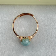 Natural Larimar in S925 Silver Rose Gold Color Ring (Adjustable Size) 2.36g 9.4 by 7.8 by 5.5mm - Huangs Jadeite and Jewelry Pte Ltd