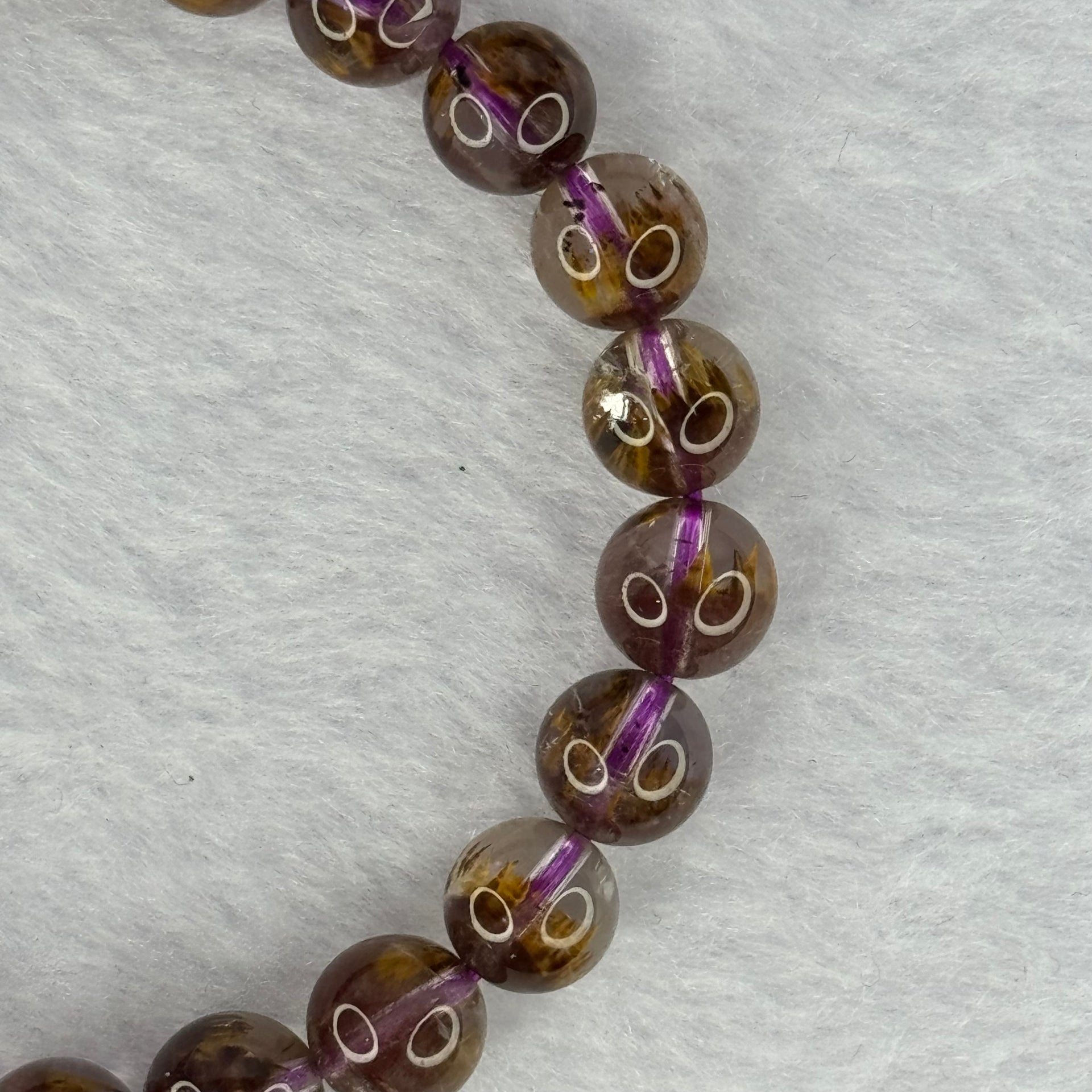 Very Good Grade Natural Auralite 23 Bracelet 天然激光23手链 16.96g 15.5cm 8.1mm 23 Beads - Huangs Jadeite and Jewelry Pte Ltd