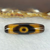 Natural Powerful Tibetan Old Oily Agate 3 Eyes Dzi Bead Heavenly Master (Tian Zhu) 三眼天诛 6.98g 37.9 by 11.3mm - Huangs Jadeite and Jewelry Pte Ltd