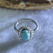Natural Larimar in S925 Sliver Ring 2.42g 7.9 by 5.8 by 4.1mm - Huangs Jadeite and Jewelry Pte Ltd