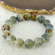Natural Blue Rutilated Quartz Bracelet 天然蓝兔毛手链 56.65g 19cm 13.8mm 16 Beads - Huangs Jadeite and Jewelry Pte Ltd