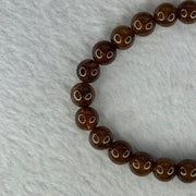 Natural Copper Rutilated Quartz Beads Bracelet 銅髮晶手镯 16.11g 16cm 7.9mm 28 Beads - Huangs Jadeite and Jewelry Pte Ltd