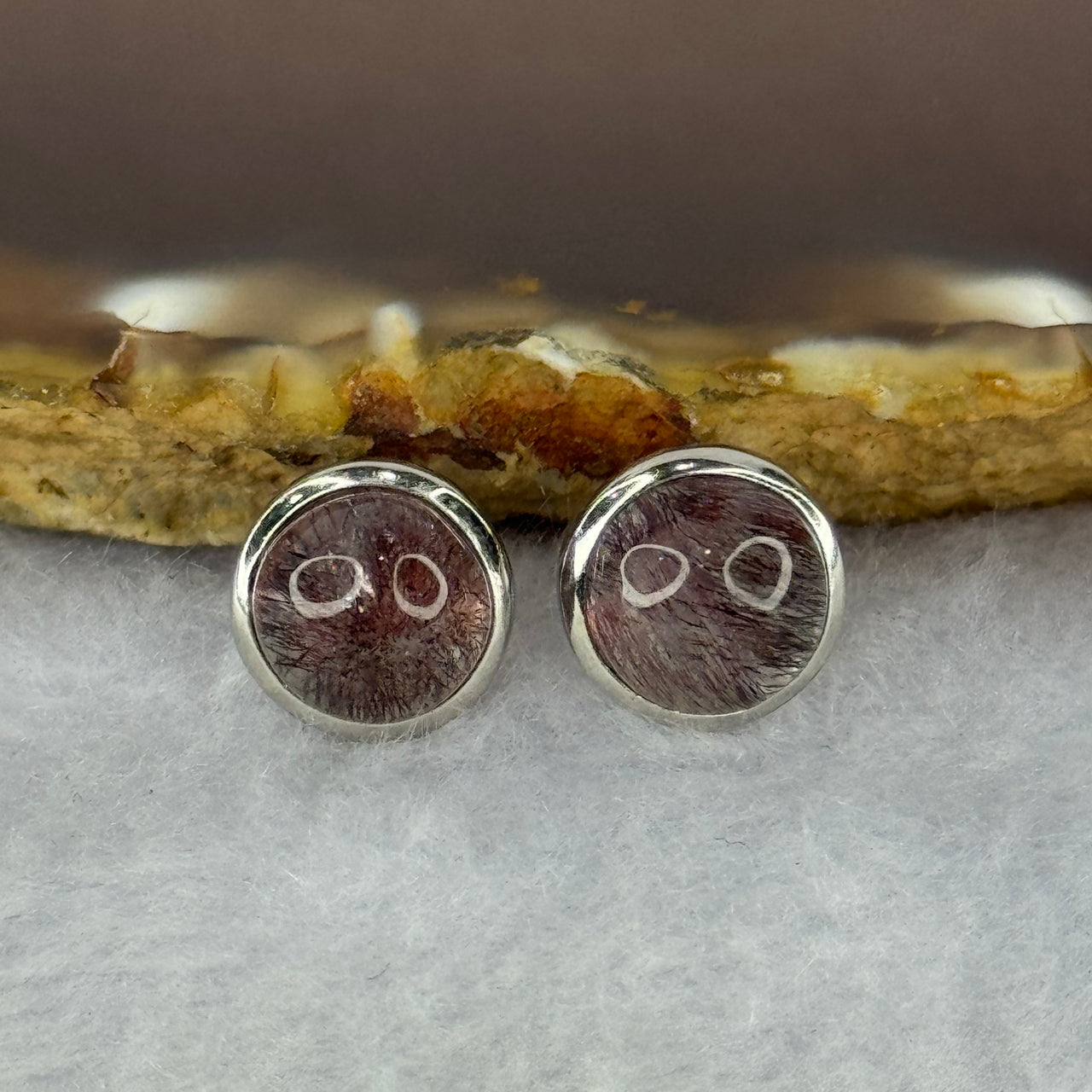 Good Grade Natural Super 7 S925 Silver Earrings 2.28g 8.6 by 5.0mm - Huangs Jadeite and Jewelry Pte Ltd