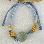 Type A Blueish Green Jadeite Ping An Kou String Bracelet 3.06g 14.9 by 6.8mm - Huangs Jadeite and Jewelry Pte Ltd