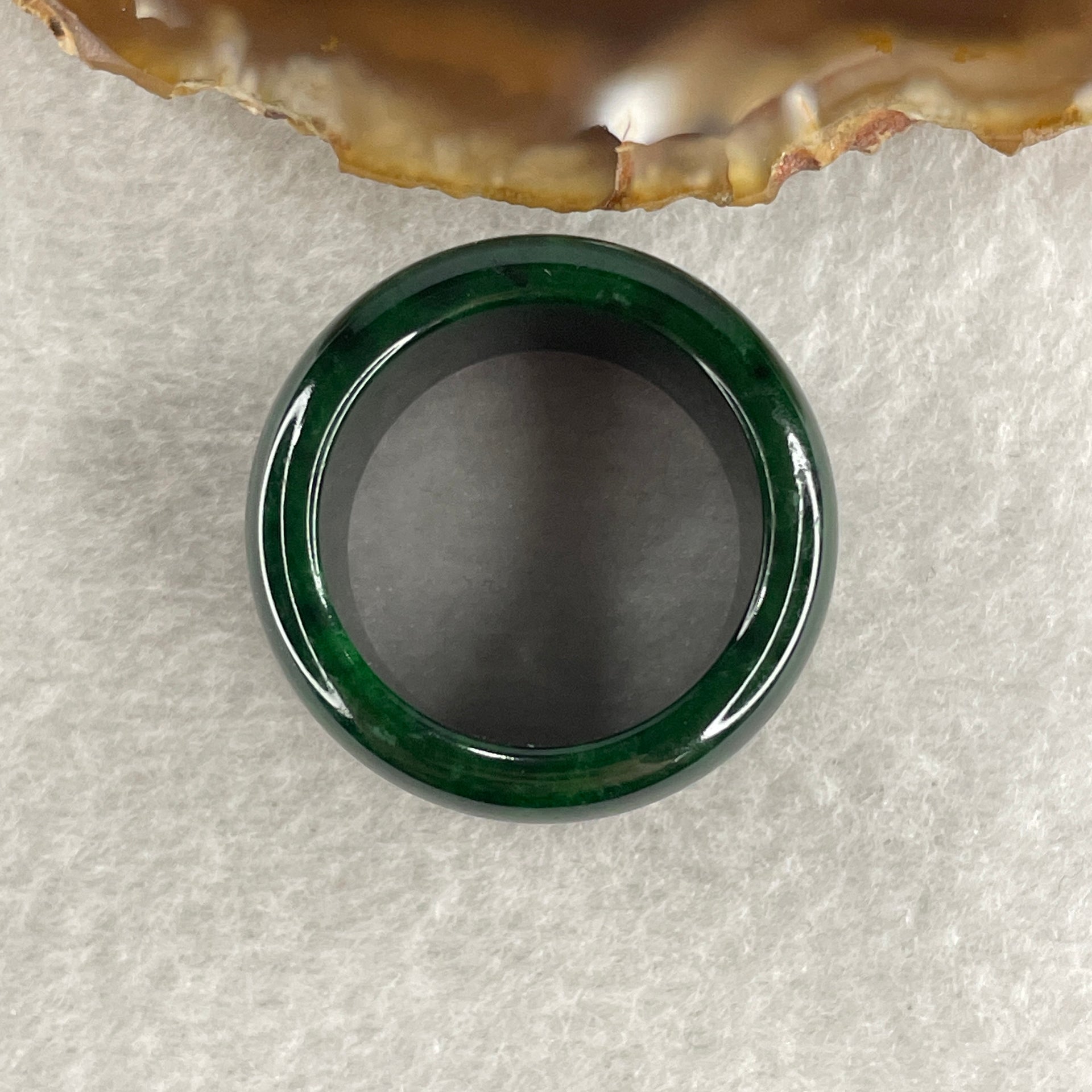 Certified Rare Type A Old Mine Full Spicy Green Jade Jadeite Ring 21.84g US12.75 HK 29 Thickness: 21.1 by 2.1mm Inner Diameter 22.1mm - Huangs Jadeite and Jewelry Pte Ltd