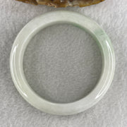 Type A Light Green with Spicy Green Patches Jade Jadeite Bangle 52.23g inner Dia 55.7mm 12.3 by 8.5mm (External Line) - Huangs Jadeite and Jewelry Pte Ltd