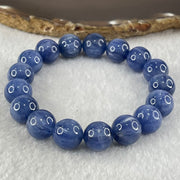 Natural Blue Kyanite Beads Bracelet 55.73g 17cm 12.4mm 17 Beads - Huangs Jadeite and Jewelry Pte Ltd
