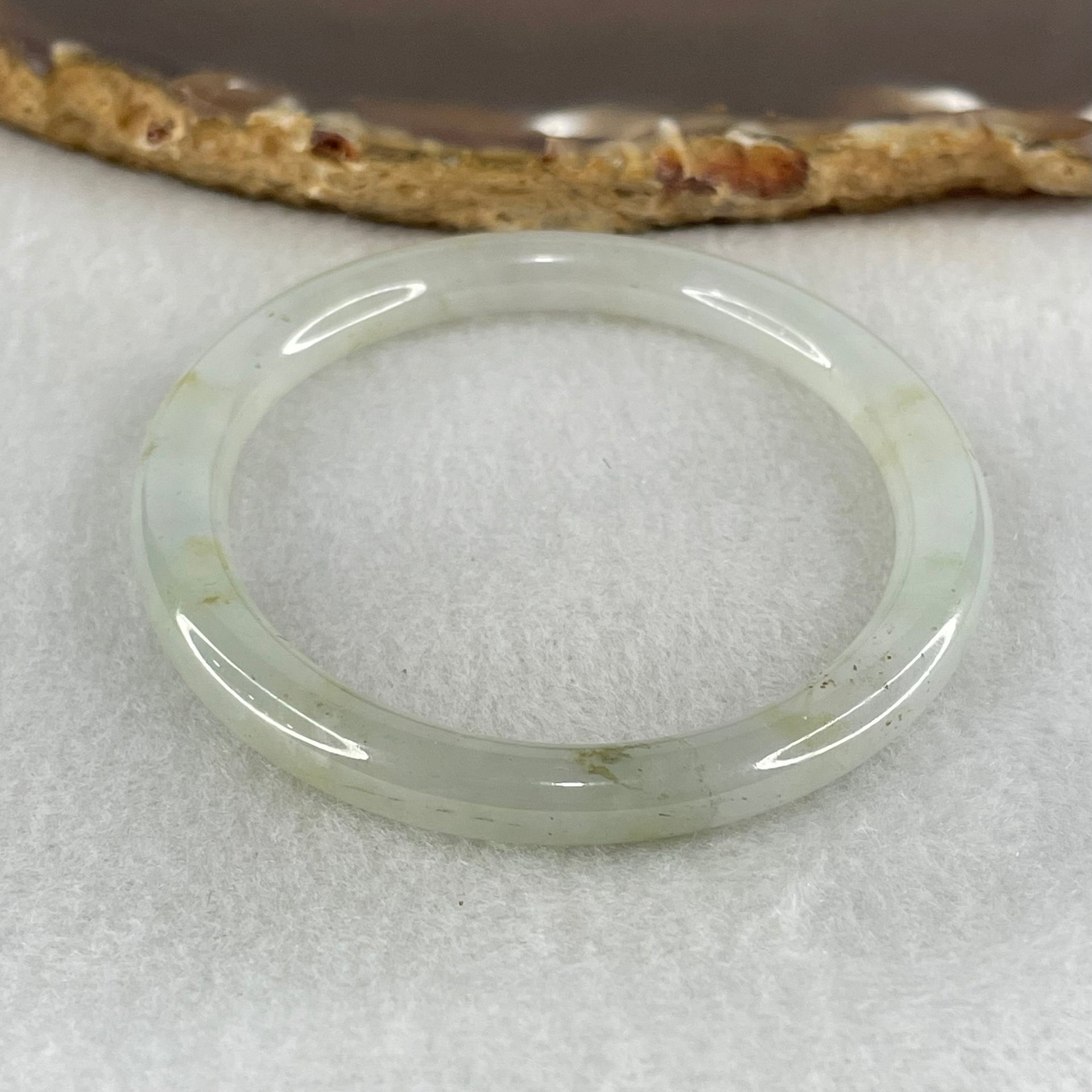 Type A Semi Icy Light Blueish Green Jadeite Oval Bangle 18.74g Internal Diameter 52.4mm 6.1 by 6.8mm (Close to Perfect) - Huangs Jadeite and Jewelry Pte Ltd