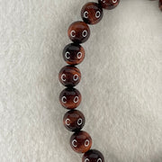 Natural Red Tiger's Eye Quartz Beads Bracelet 19.58g 16cm 8.5mm 23 Beads - Huangs Jadeite and Jewelry Pte Ltd