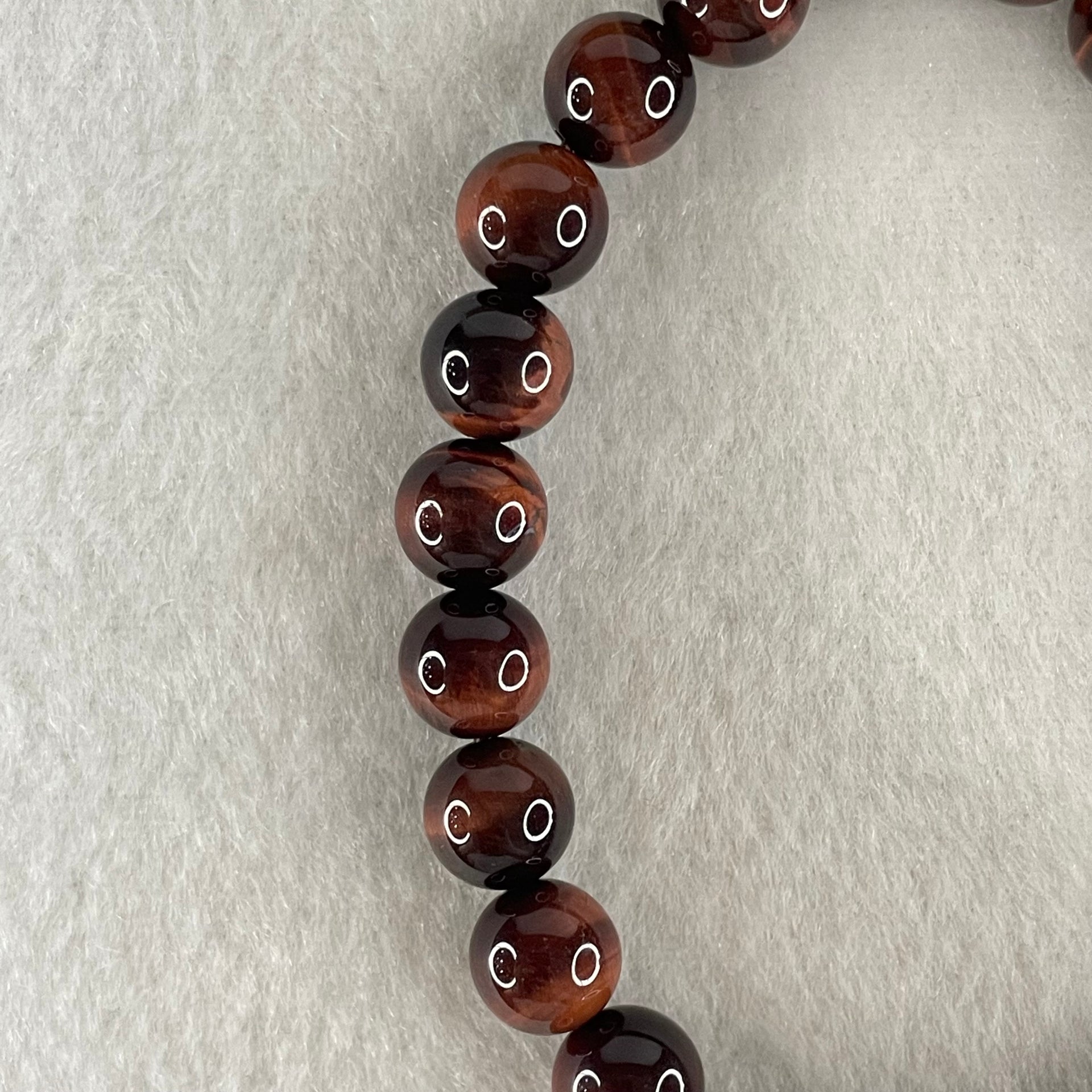 Natural Red Tiger's Eye Quartz Beads Bracelet 19.58g 16cm 8.5mm 23 Beads - Huangs Jadeite and Jewelry Pte Ltd