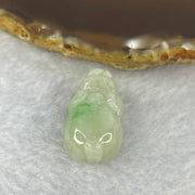 Type A Light Green With Apple Green Patches Jadeite Pixiu Pendent A货浅绿加苹果绿飘花翡翠貔貅牌 10.03g 25.2 by 15.5 by 11.8 mm - Huangs Jadeite and Jewelry Pte Ltd