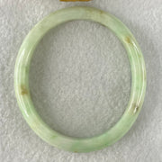 Type A Green with Brown Patches Jadeite Oval Bangle 31.51g Internal Diameter 55.6mm 10.3 by 6.6mm (External Roughs and Internal Lines) - Huangs Jadeite and Jewelry Pte Ltd