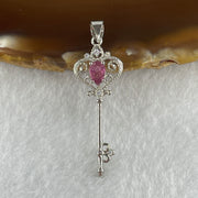 Natural Tourmaline Crystal Key with Charm Pendant in S925 Sliver 1.38g 5.2 by 3.8 by 2.0mm - Huangs Jadeite and Jewelry Pte Ltd