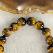 Natural Yellow Tiger's Eye Quartz Beads Bracelet 18.29g 16cm 8.4mm 23 Beads - Huangs Jadeite and Jewelry Pte Ltd