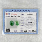 Type A Light Green and Spicy Green Piao Hua Jadeite Cabouchon Stone For Setting 3.88g 17.5 by 14.3 by 8.7mm - Huangs Jadeite and Jewelry Pte Ltd