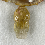 Natural Golden Rutilated Quartz Pixiu Charm 14.72g 35.0 by 18.1 by 14.6mm - Huangs Jadeite and Jewelry Pte Ltd
