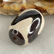 Natural Powerful Tibetan Old Oily Agate Tiger Tooth Daluo Dzi Bead Heavenly Master (Tian Zhu) 虎呀天诛 5.21g 18.5 by 13.6mm - Huangs Jadeite and Jewelry Pte Ltd