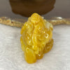 Rare Grand Master Type A Yellow Jadeite Money Pot with Pixiu Tiger 3 Legged Toad and Treasures 62.25g 47.3 by 33.4 by 33.0mm with Wooden Stand - Huangs Jadeite and Jewelry Pte Ltd