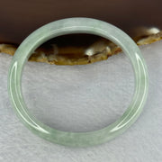 Type A Light Green with Lavender Jadeite Oval Bangle 28.33g Internal Diameter 52.1mm 9.5 by 6.5mm (Very Slight Internal Line) - Huangs Jadeite and Jewelry Pte Ltd