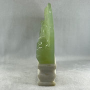 Natural Semi Icy Green Serpentine 3 Seals with Double Whales on Shan Shui with Stone Stand Display  3,486.0g 326.0 by 50.0 by 210.0mm - Huangs Jadeite and Jewelry Pte Ltd