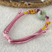 Type A Light Blueish Green Jadeite Ping An Kou String Bracelet 3.11g 14.9 by 6.7mm - Huangs Jadeite and Jewelry Pte Ltd