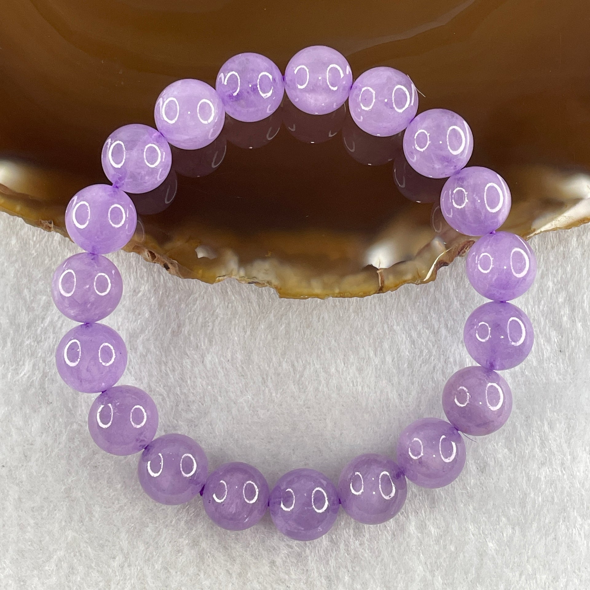 Natural Amethyst Quartz Beads Bracelet 26.65g 15.5cm 10.1mm 19 Beads - Huangs Jadeite and Jewelry Pte Ltd