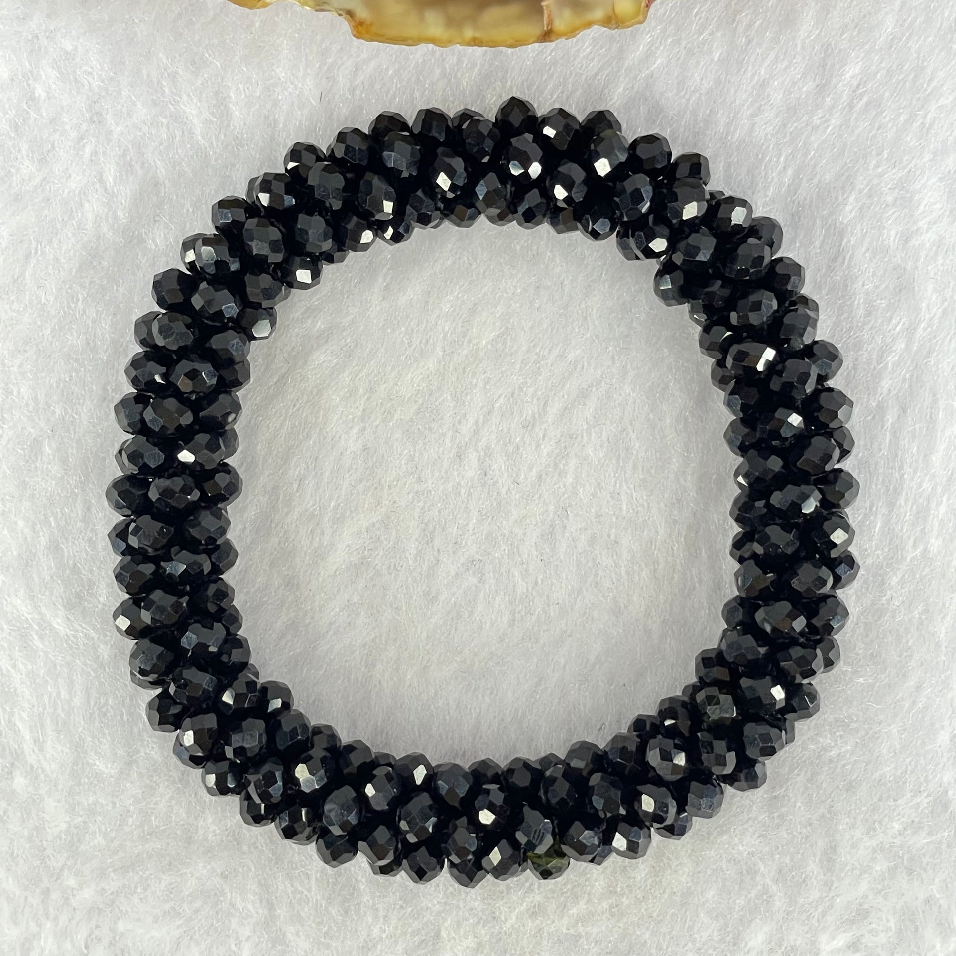 Black Crystal Mini Beads Bracelet 20.99g 15.5cm 9.6mm - Huangs Jadeite and Jewelry Pte Ltd