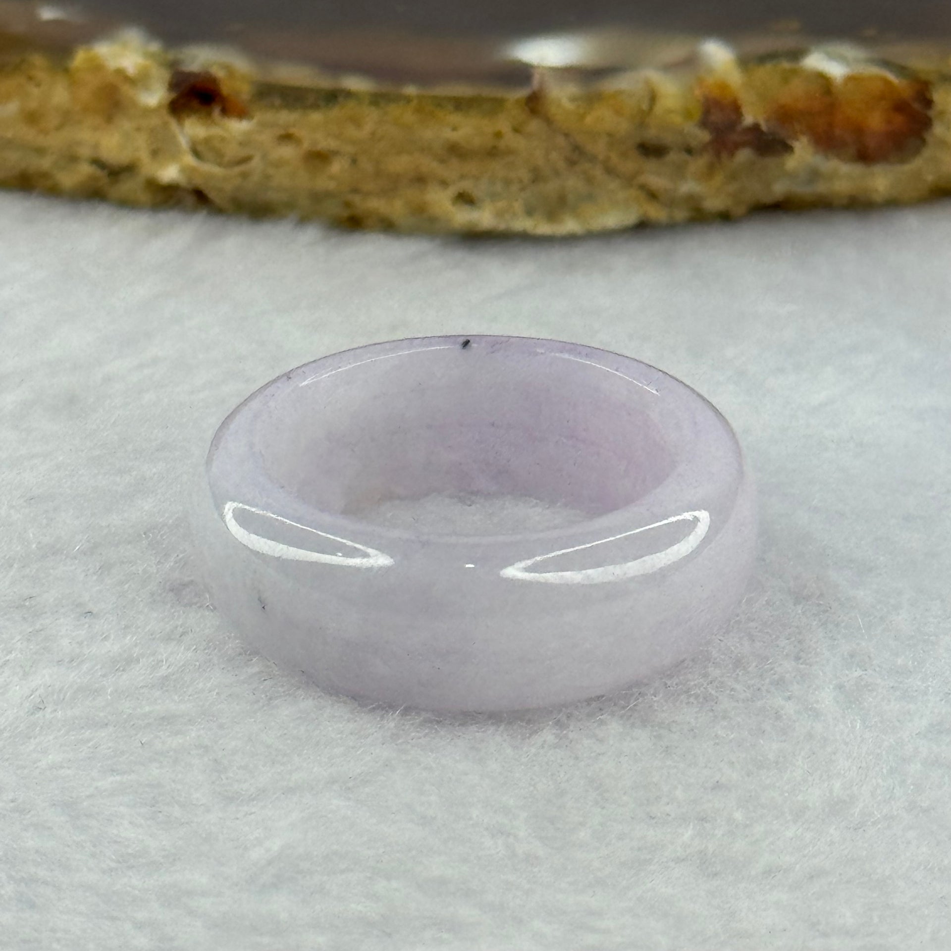 Type A Light Lavender Jadeite Ring 6.10g 8.6 by 3.8mm US9.5 HK21 - Huangs Jadeite and Jewelry Pte Ltd