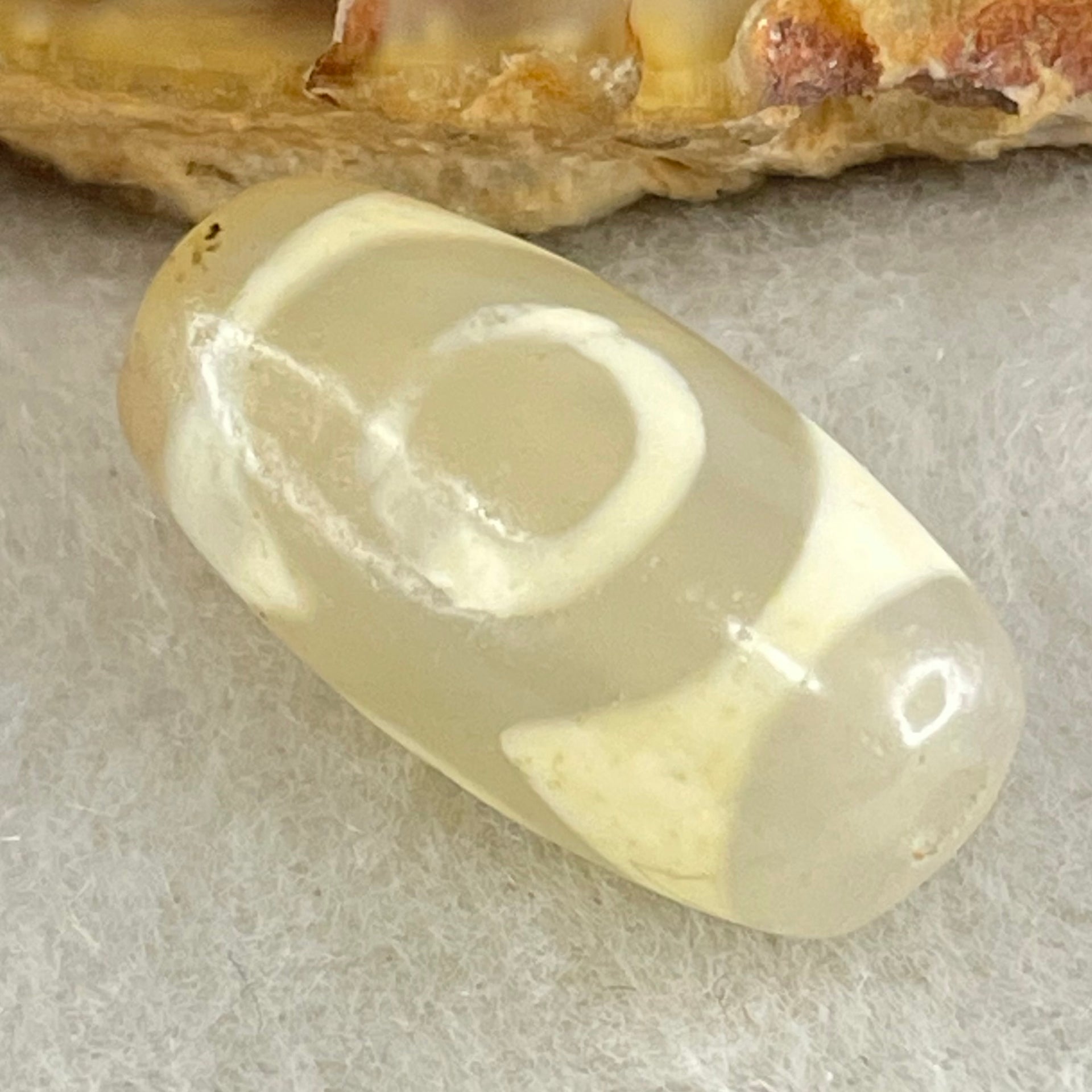Natural Powerful Tibetan Old Oily Agate 3 Eyes Dzi Bead Heavenly Master (Tian Zhu) 三眼天诛 3.10g 20.2 by 10.2mm - Huangs Jadeite and Jewelry Pte Ltd