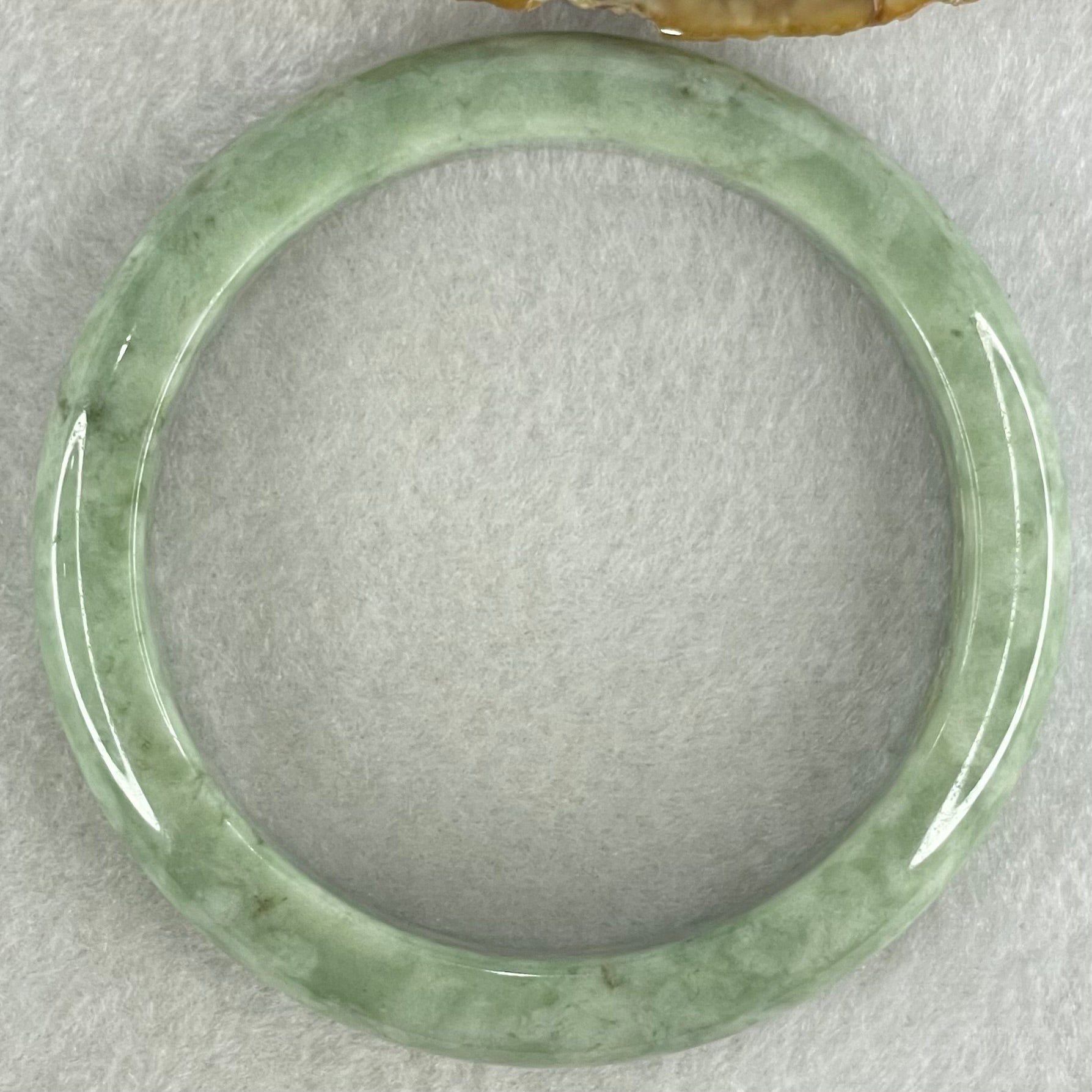 Type A Light Dou Qing Green Jadeite Bangle 52.46g Internal Diameter 57.1mm 12.3 by 8.3mm (Close to Perfect) - Huangs Jadeite and Jewelry Pte Ltd