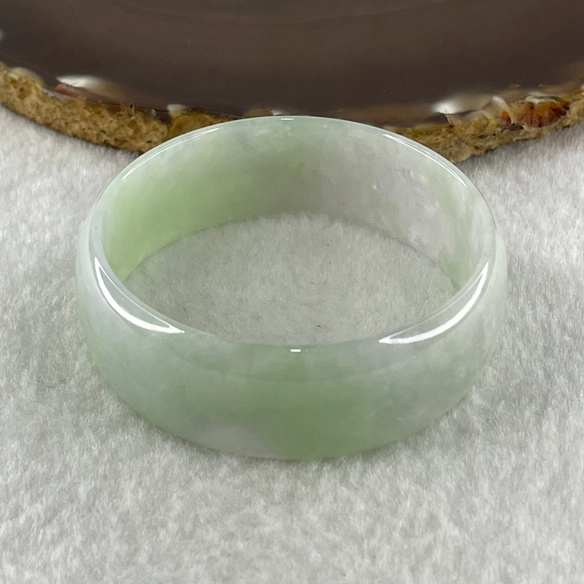 Type A Natural Green with Lavender Jadeite Bangle 34.40g Inner Diameter 49.8mm 17.9 by 4.2mm (Very Very Slight Internal Lines) - Huangs Jadeite and Jewelry Pte Ltd