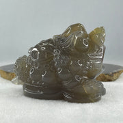 Natural Icy Dark Purpleish Wuji with Brown Agate 3 Legged Toast Display 520.6g 90.0 by 92.0 by 65.0mm - Huangs Jadeite and Jewelry Pte Ltd