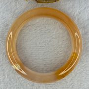 Transparent Peach Yellow Quartzite Jade Bangle 天山水沫玉手镯 43.05g Internal Diameter 48.3mm 13.3 by 9.3mm - Huangs Jadeite and Jewelry Pte Ltd