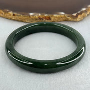 Type A Dark Blueish Green Jadeite Bangle Internal Diameter 58.2mm 48.09g 10.7 by 8.3mm (Slight Internal Lines) - Huangs Jadeite and Jewelry Pte Ltd