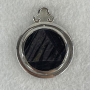 Natural Hypersthene in Stainless Steel Pendant 23.59g 25.0 by 9.5mm - Huangs Jadeite and Jewelry Pte Ltd