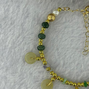 Type A Yellowish Green Donuts 9.6 by 2.6mm 5pcs, Blueish Green, Green and Lavender Jadeite Bracelet 7.26g - Huangs Jadeite and Jewelry Pte Ltd