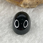 Type A Translucent Black Omphacite Jadeite Round Cabouchon Stone For Setting 1.23g 12.2 by 8.7 by 5.6mm - Huangs Jadeite and Jewelry Pte Ltd