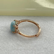 Natural Larimar in S925 Silver Rose Gold Color Ring (Adjustable Size) 2.18g 9.7 by 7.8 by 4.0mm - Huangs Jadeite and Jewelry Pte Ltd