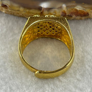 999 Gold Plated Ring (Adjustable Size) 7.26g 14.6 by 4.9mm - Huangs Jadeite and Jewelry Pte Ltd