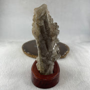 Natural Smoky Quartz Rough Irregular Shape Display in Wooden Stand 353.99g 90.7 by 60.9 by 142.8mm - Huangs Jadeite and Jewelry Pte Ltd