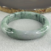 Type A Light Green Lavender with Dark Blueish Green Piao Hua Jadeite Bangle 69.22g Internal Diameter 60.8mm 13.0 by 9.1mm - Huangs Jadeite and Jewelry Pte Ltd