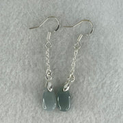 Type A Intense Greyish Lavender Jadeite Pineapple in S925 Sliver Earrings 2.45g 12.9 by 7.2 by 3.9mm - Huangs Jadeite and Jewelry Pte Ltd