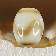 Natural Powerful Tibetan Old Oily Agate Tiger Tooth Daluo Dzi Bead Heavenly Master (Tian Zhu) 虎呀天诛 3.49g 15.5 by 12.5mm - Huangs Jadeite and Jewelry Pte Ltd