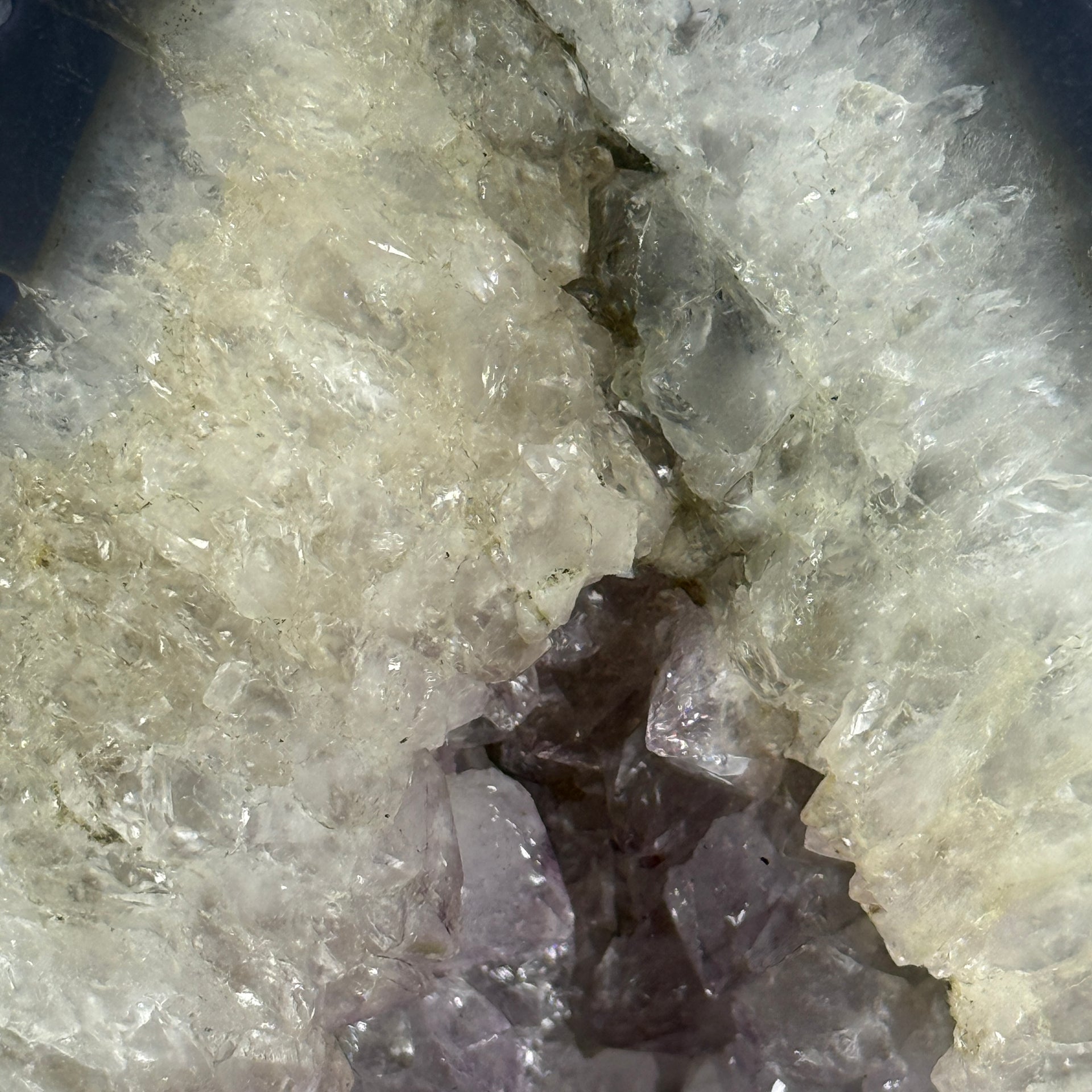 Natural Triangular Shape Amethyst Cave with Wooden Display 20,570.8g 270.0 by 240.0 by 470.0mm - Huangs Jadeite and Jewelry Pte Ltd