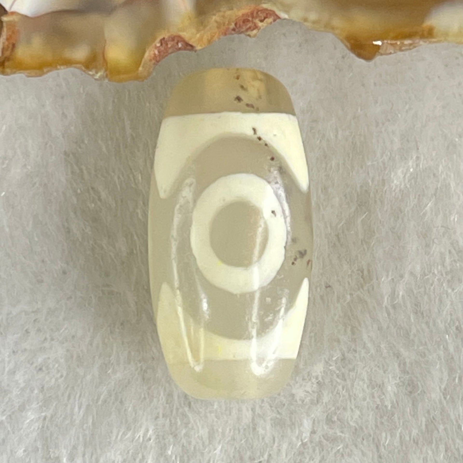 Natural Powerful Tibetan Old Oily Agate 3 Eyes Dzi Bead Heavenly Master (Tian Zhu) 三眼天诛 2.88g 19.8 by 9.9mm - Huangs Jadeite and Jewelry Pte Ltd